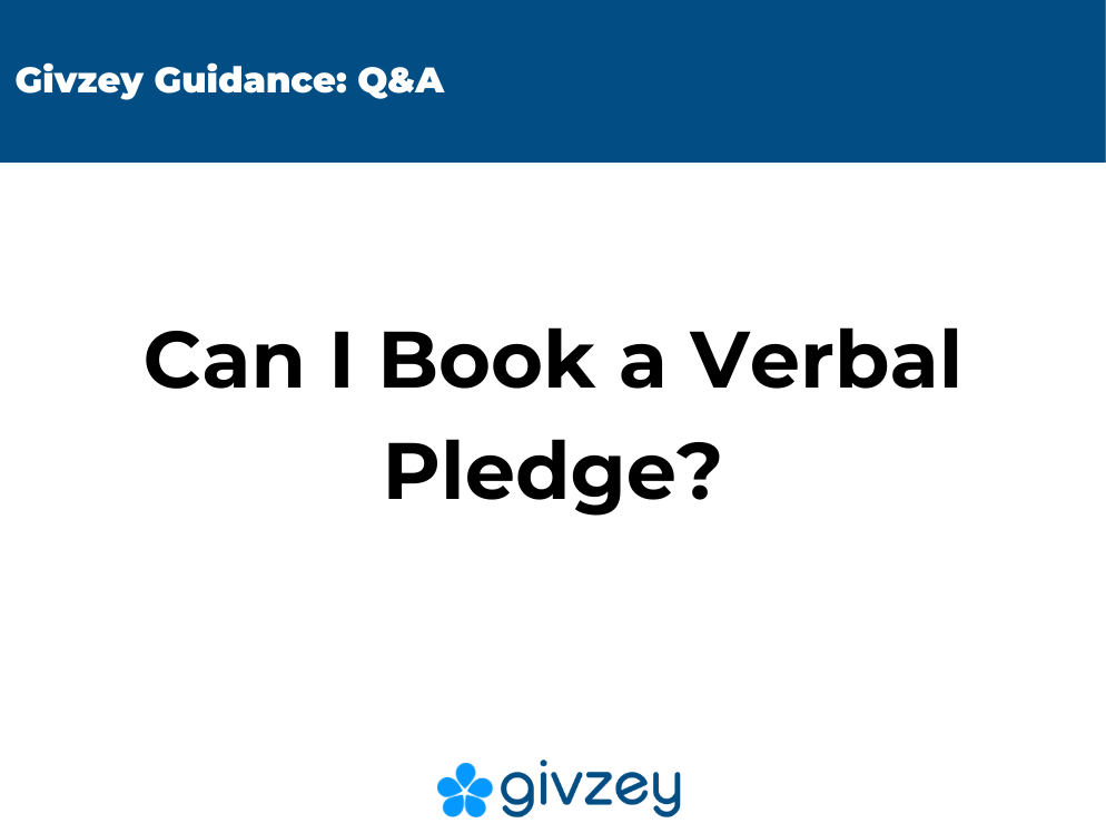 Q&A: Can I Book a Verbal Pledge?